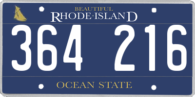 RI license plate 364216