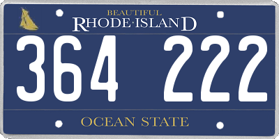 RI license plate 364222
