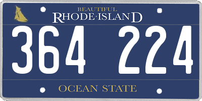 RI license plate 364224