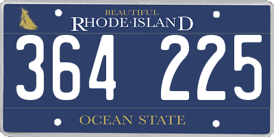 RI license plate 364225
