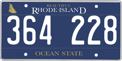 RI license plate 364228