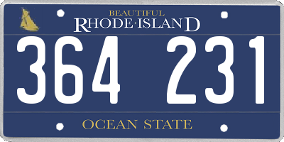 RI license plate 364231