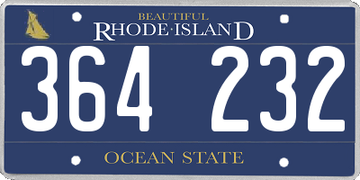 RI license plate 364232