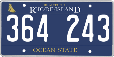 RI license plate 364243