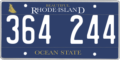 RI license plate 364244