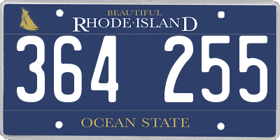 RI license plate 364255