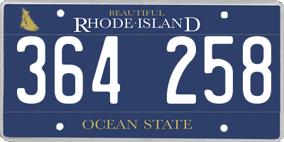 RI license plate 364258