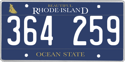 RI license plate 364259