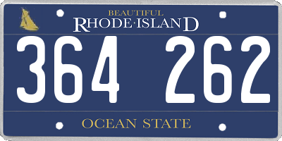RI license plate 364262