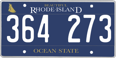 RI license plate 364273