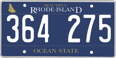 RI license plate 364275