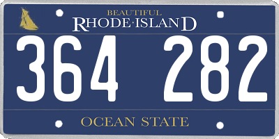 RI license plate 364282