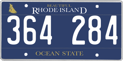 RI license plate 364284