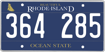 RI license plate 364285