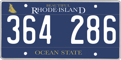 RI license plate 364286