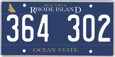 RI license plate 364302