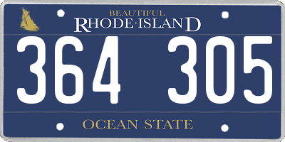 RI license plate 364305