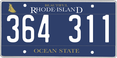 RI license plate 364311