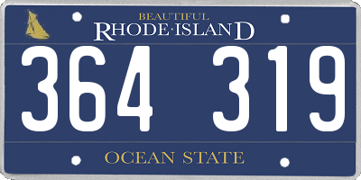 RI license plate 364319