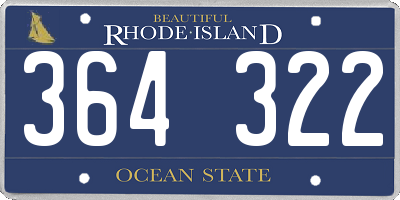 RI license plate 364322