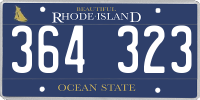 RI license plate 364323