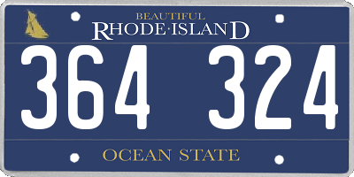RI license plate 364324