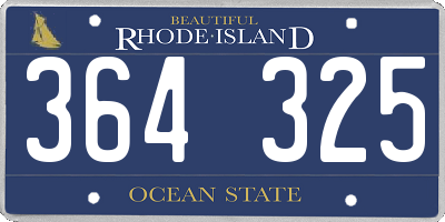 RI license plate 364325