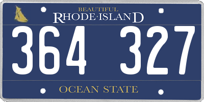 RI license plate 364327