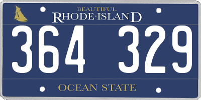 RI license plate 364329
