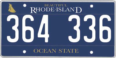 RI license plate 364336