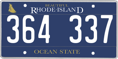 RI license plate 364337
