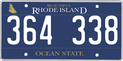 RI license plate 364338