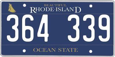 RI license plate 364339
