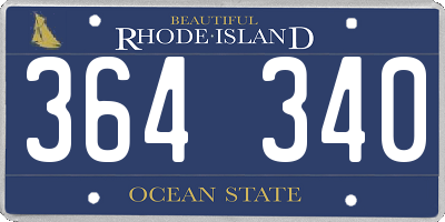 RI license plate 364340