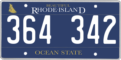 RI license plate 364342
