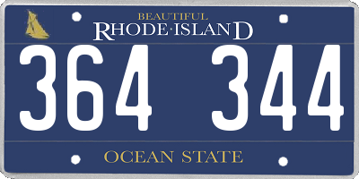 RI license plate 364344