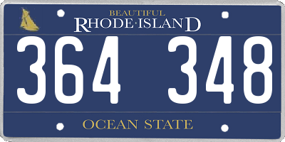 RI license plate 364348