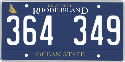 RI license plate 364349