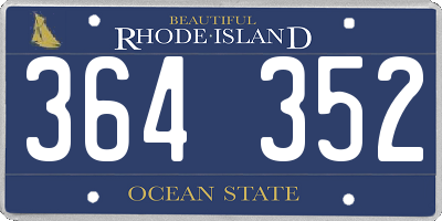 RI license plate 364352