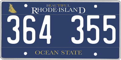 RI license plate 364355