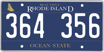 RI license plate 364356