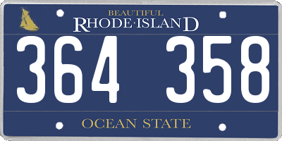 RI license plate 364358