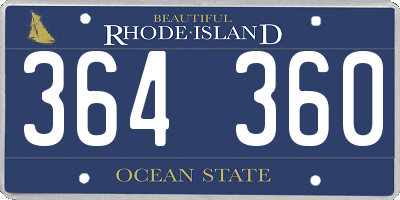 RI license plate 364360