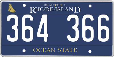 RI license plate 364366