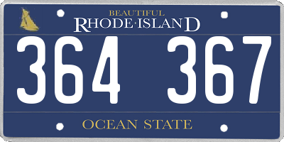 RI license plate 364367