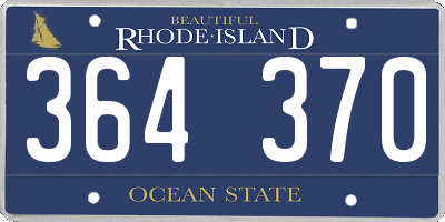 RI license plate 364370