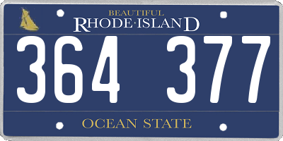 RI license plate 364377