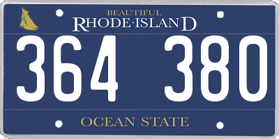 RI license plate 364380