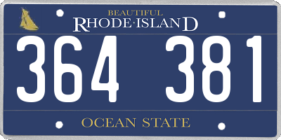 RI license plate 364381