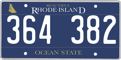 RI license plate 364382